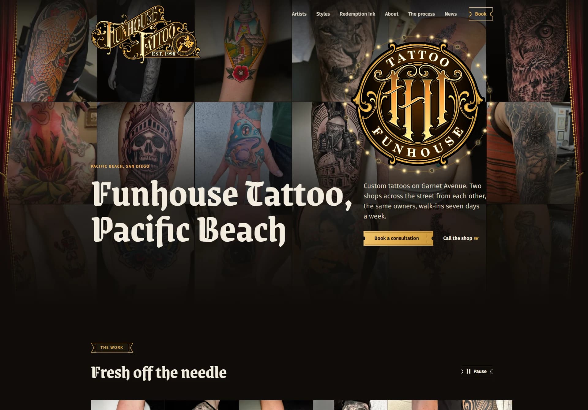 Funhouse Tattoo: latest captured website