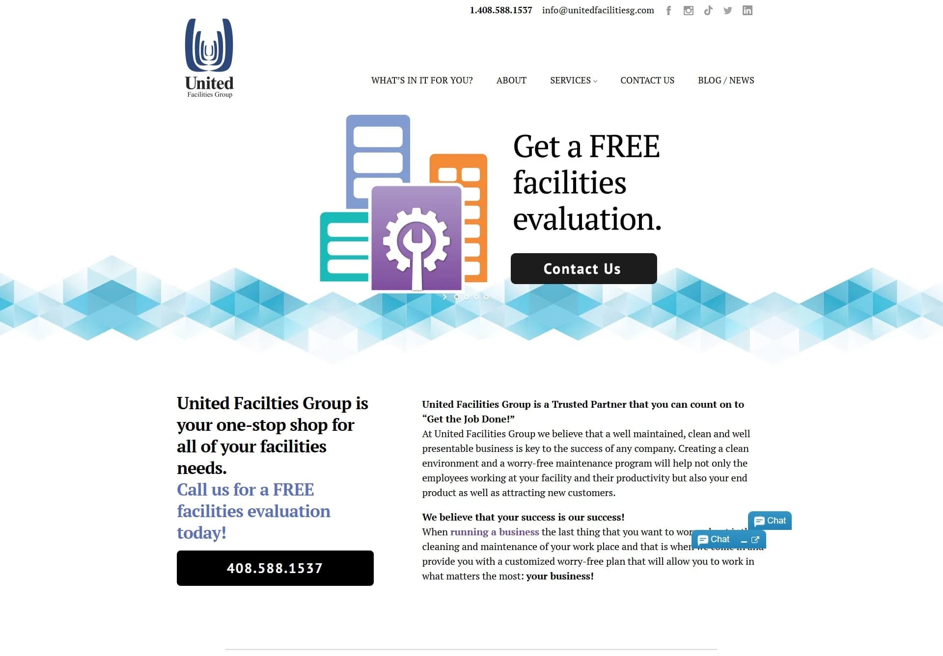United Facilities Group: Inherited website