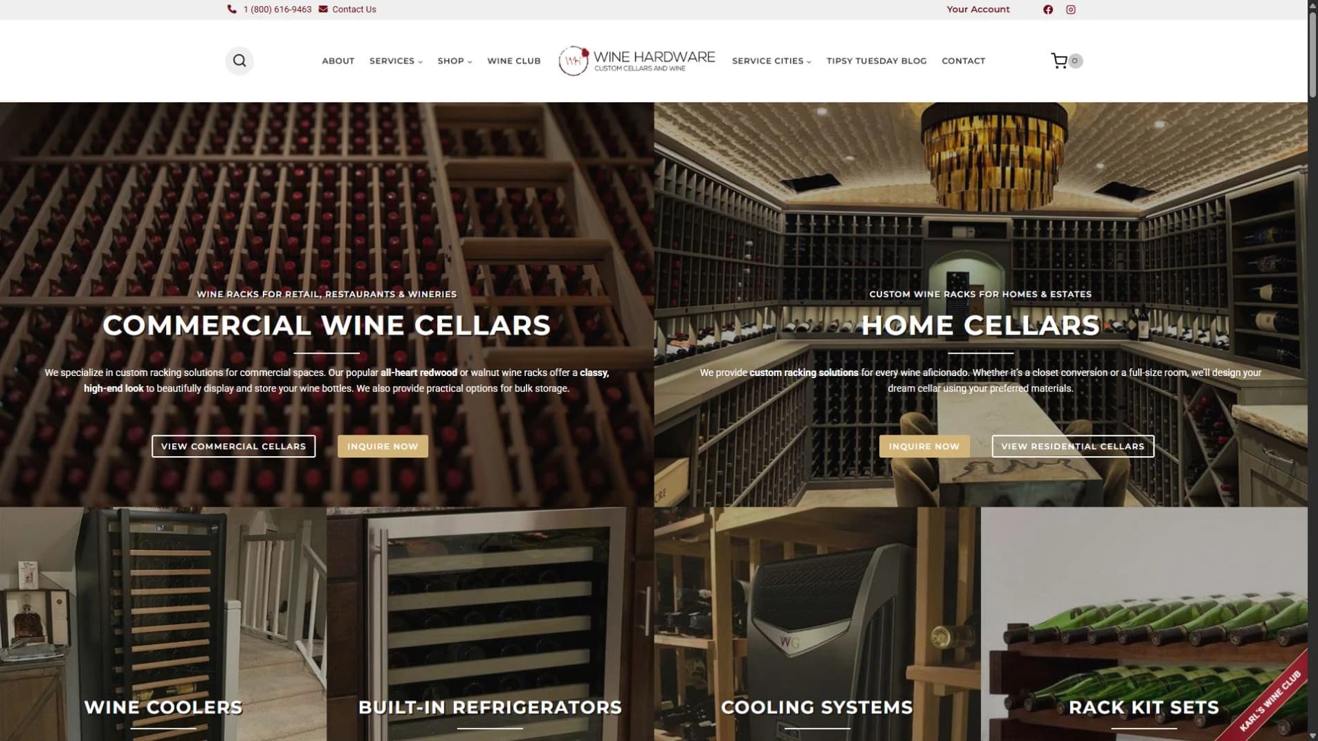Wine Hardware: Maintained WordPress site
