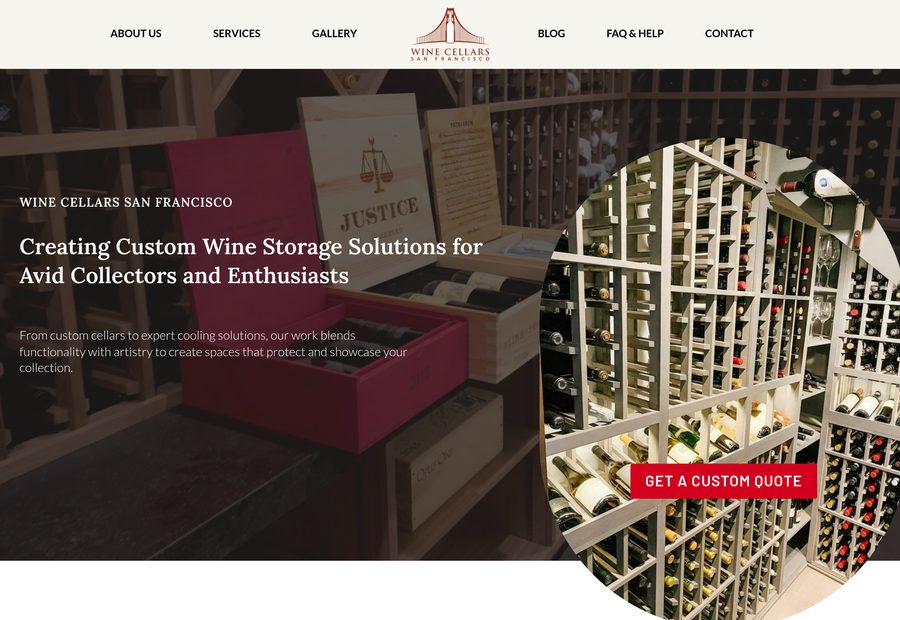Wine Cellars San Francisco — homepage screenshot